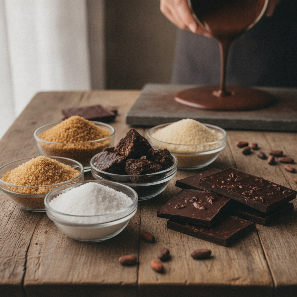高品質クラフトチョコレートに使用される砂糖の種類：風味特性ガイド | ushio-choco